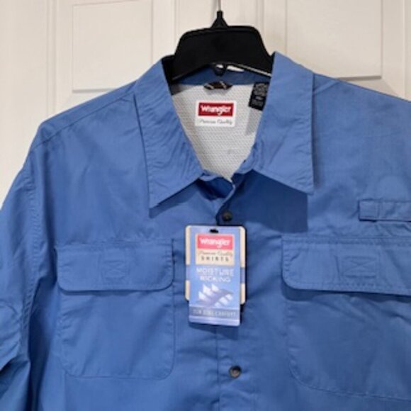 NEW Wrangler Work Shirt Blue Long Sleeve Quick Dry Mens Size 3XL - Picture 12 of 12